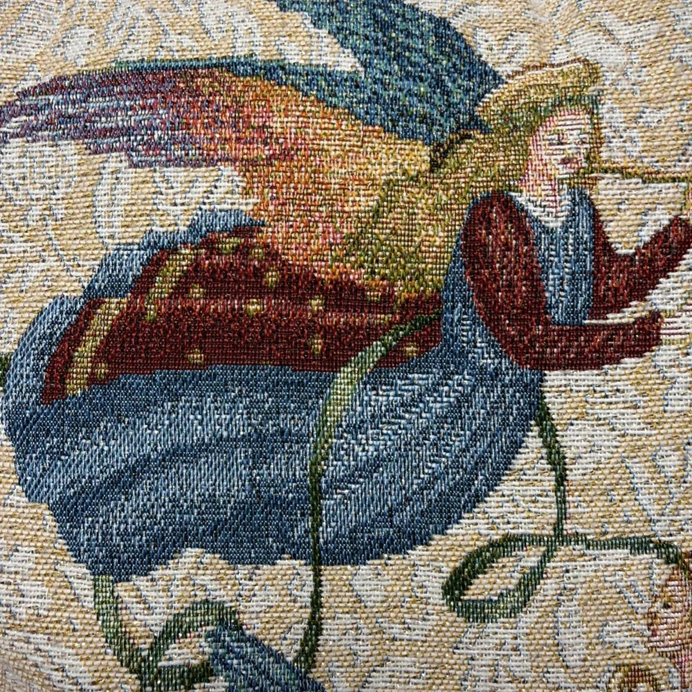 Vintage Christmas Angel Tapestry Throw Pillow 16